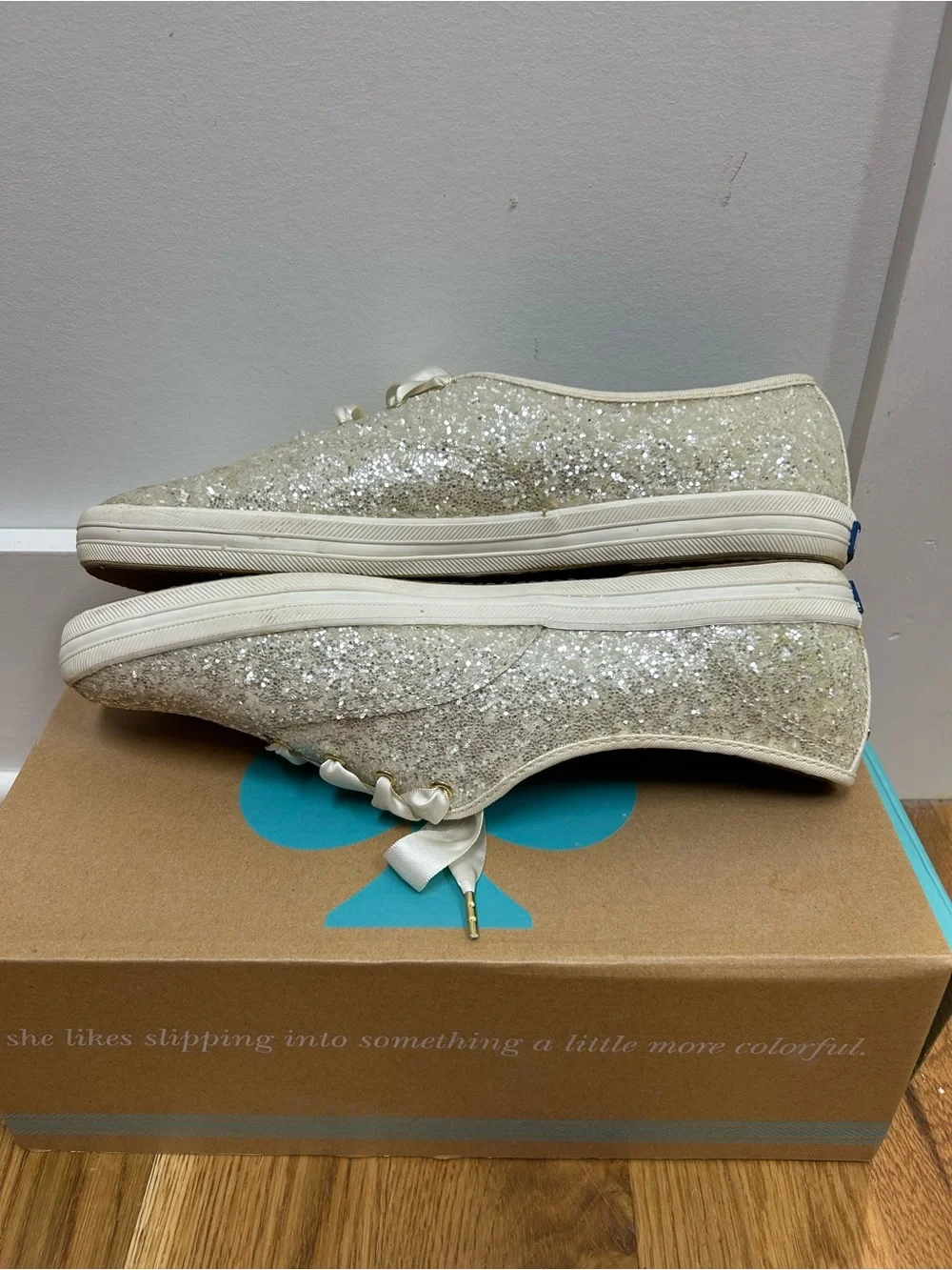 Keds for Kate Spade Glitter Cream 9.5